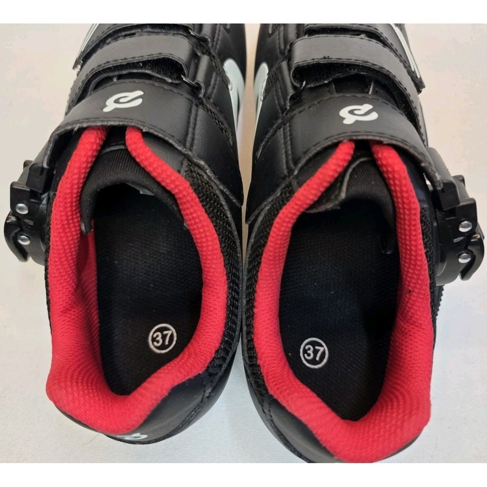 Womens EU 37 US 6 Peloton Bike Cycling Shoes Road Spin Black Cleats - Picture 7 of 10